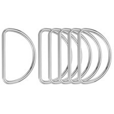 Metal D Ring Heavy Duty Welded D Rings Metal Buckle 1-7/9" Silver 6Pcs