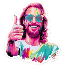 Thumbs Up Jesus Dude - Vinyl Decal Sticker - Car Window Laptop - ebn9209