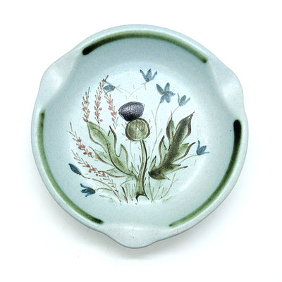 Vtg Buchan Portobello Scotland Thistleware Pottery Spoon Rest Trinket Ashtray