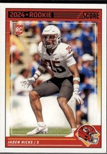 Jaden Hicks 2024 Score Kansas City Chiefs Rookie #362