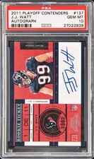 SUPER RARE. VERY LOW POP!!! 2011 Playoff Contenders-Rookie Ticket J.J. Watt #137