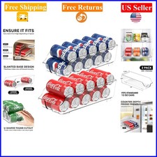 2-Pack Clear Soda Can Organizer Dispenser for Fridge Pantry