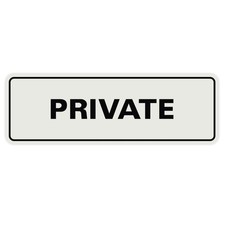 2 Pack Large Private Door, Wall Sign, Lt Gray, Standard, Office, Adhesive