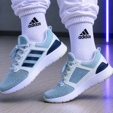 Adidas Duramo 9 Light Blue White Mesh Running Shoes EE9938 Womens 7.5