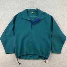 Columbia Vintage Fleece 90s Blue/Green Snap Pullover Made USA Men  s XL