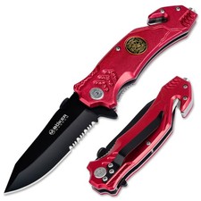 BÖKER MAGNUM Fire Fighter Rettungsmesser Glasbrecher Gurtschneider Rot 01LL470