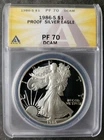 1986 S Proof $1 American Silver Eagle Dollar ANACS PF70 DCAM