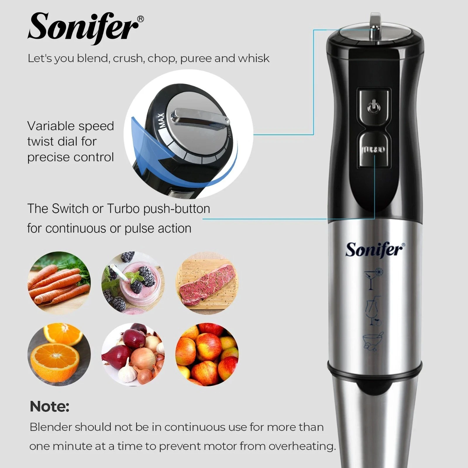 10-in-1 Food Processor 800W – Blades, Juicer, Meat Grinder & Whisk
Opens in a new window or tab
