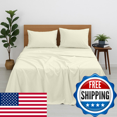 Cottington Lane Premium Quality 100 Egyptian Cotton 4 Piece Olympic Queen Size