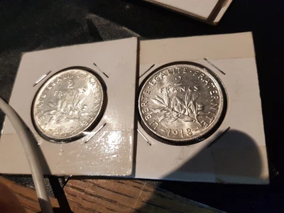 UNE X 2 francs semeuse 1918 SUP au choix - Photo 1/4