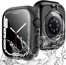 TAURI 2 Pack Waterproof Case for Apple Watch Series 9/8/7 41Mm, with PC Tempered