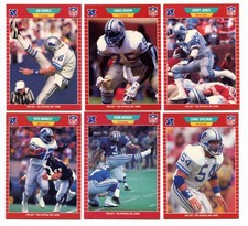 Lot Of (6) 1989 Pro Set Football Cards - Detroit Lions