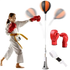 Inflatable Boxing Reflex Bag Boxing Speed Trainer Punching Bag With Spring Base