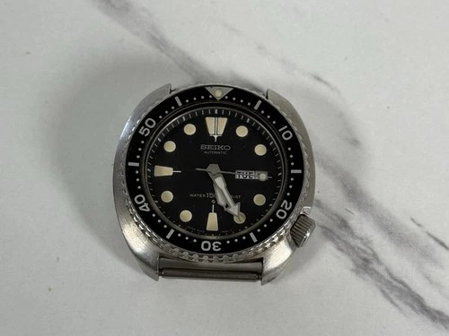 Seiko 6309-7049 Vintage Turtle Diver 44mm Automatic Day-Date Ticks Not Serviced