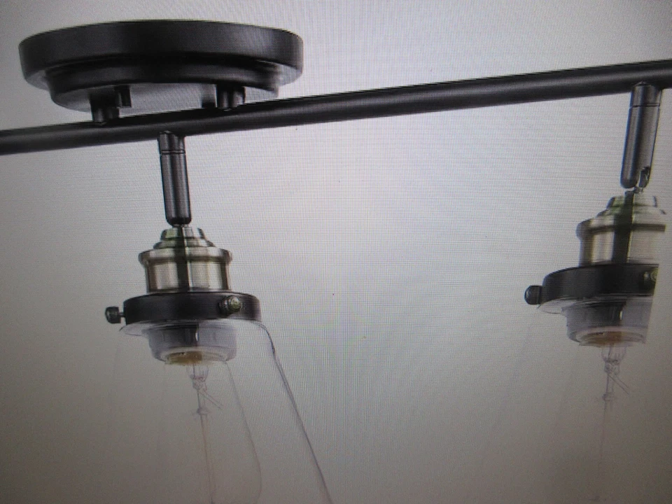 Globe Jackson 2 ft. 3-Light Dark Bronze Track Lighting with Clear Glass Shades - Image 3 of 4