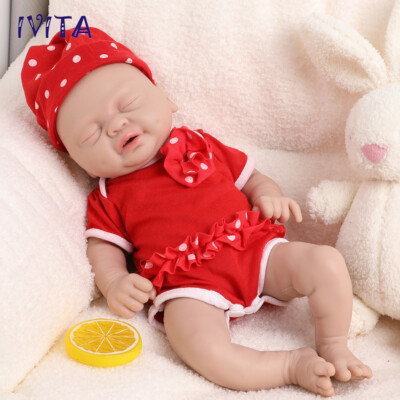 Lifelike Sleeping Pretty Girl 14''Silicone Reborn Infant Doll Like A Real Baby