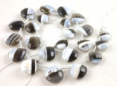 23 Pieces Natural Bolder Opal Gemstone Faceted Heart Shape Beads Size 9-13 MM 