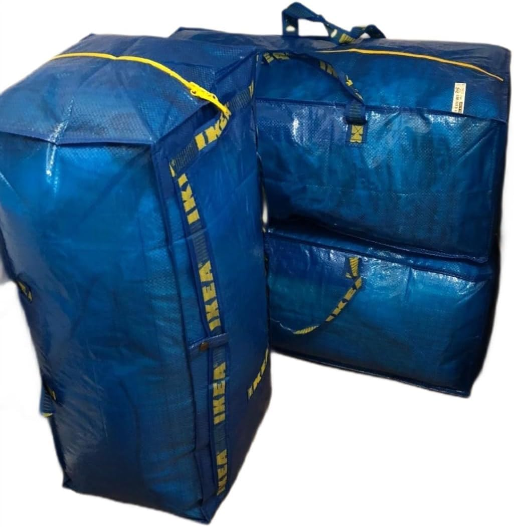 Ikea Frakta Storage Bag,Extra Large Blue SET of 3 eBay
