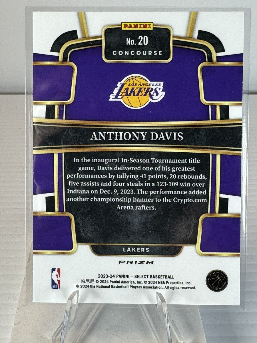 2023-24 Panini Select Anthony Davis Blue Prizm Concourse Level #20 SP Lakers