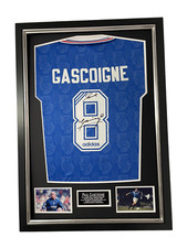 FRAMED Paul Gascoigne of Rangers Signed Shirt Autographed Jersey Display!