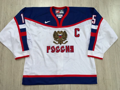 IIHF Russia Game Worn Russian Ice Hockey Jersey Shirt Россия Nike Size 56 #15