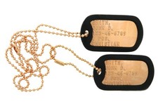 Custom Embossed Copper Military Army Air Force Navy ID Dog Tags