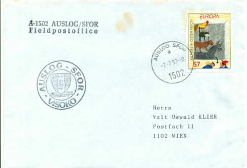 Timbres d'Autriche oblitérés avec 1 timbre