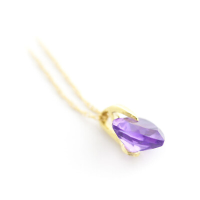 14K. MASSIVE GOLDKETTE MIT NATÜRLICHEM AMETHYST (Gelbgold)
