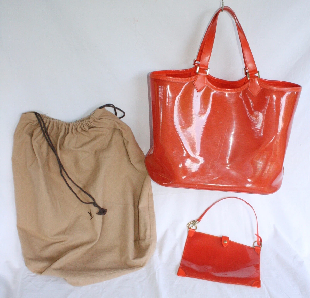 Genuine LOUIS VUITTON Orange Epi PVC Beach Lagoon Bay XL Tote Bag Spain