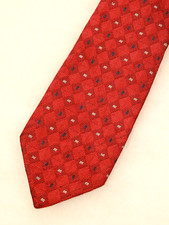 ERMENEGILDO ZEGNA Red Diamond Check Necktie Tie 59"