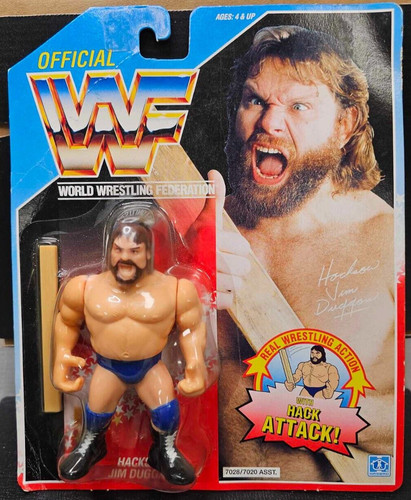 Hasbro WWF Hacksaw Jim Duggan Figure W/ Hack Attac...