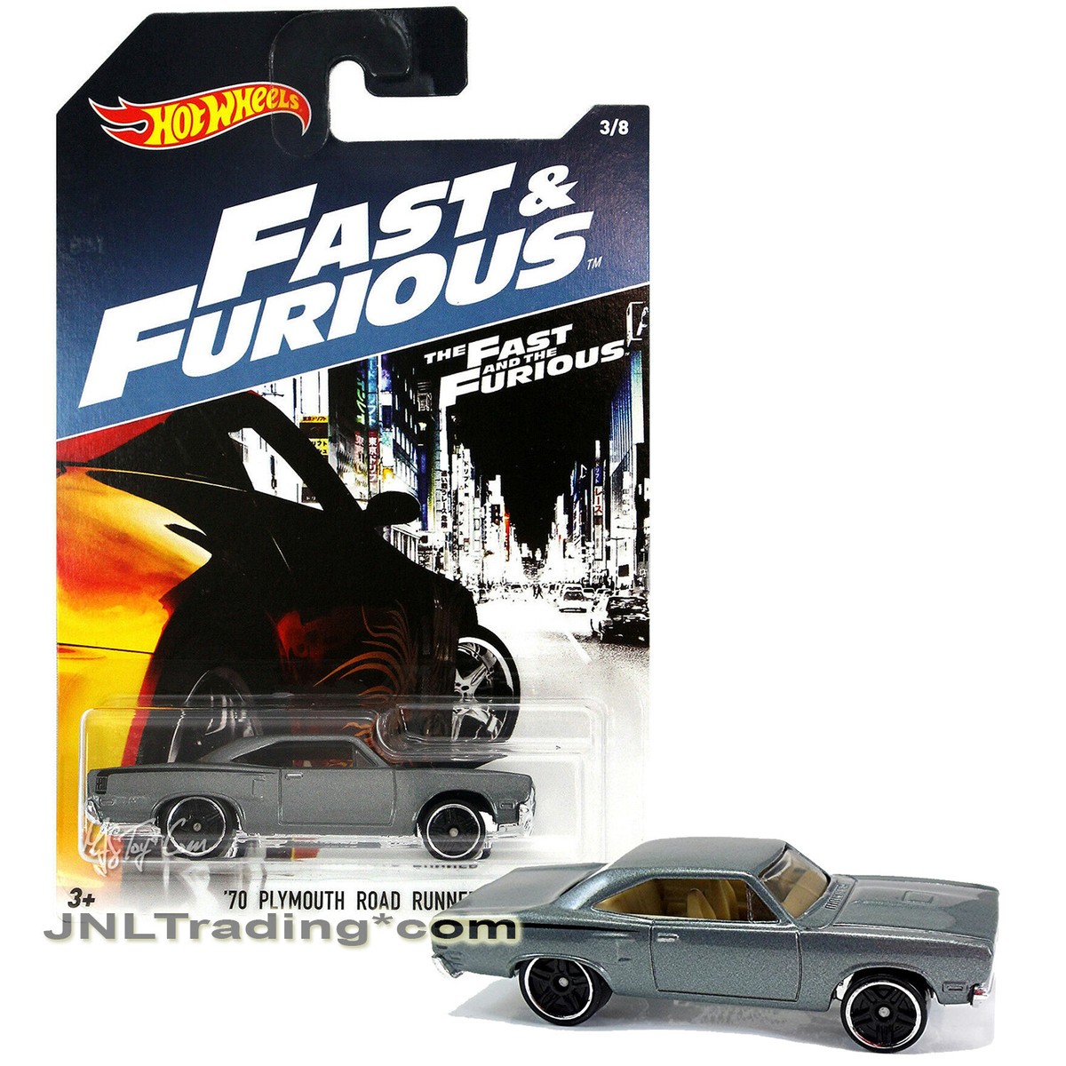 【希少】FAST&FURIOUS PLYMOUTH ROAD RUNNER 2016 HW The Fast & Furious 1:64 Die Cast Car #3 Grey '70
