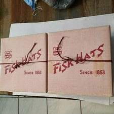 Vintage Fisk Hat Boxes, Pink Lids