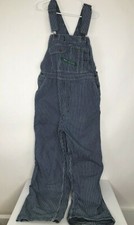 KEY IMPERIAL - Vintage RAILROAD ENGINEER Striped Mens 38x30 Denim Bib Overalls