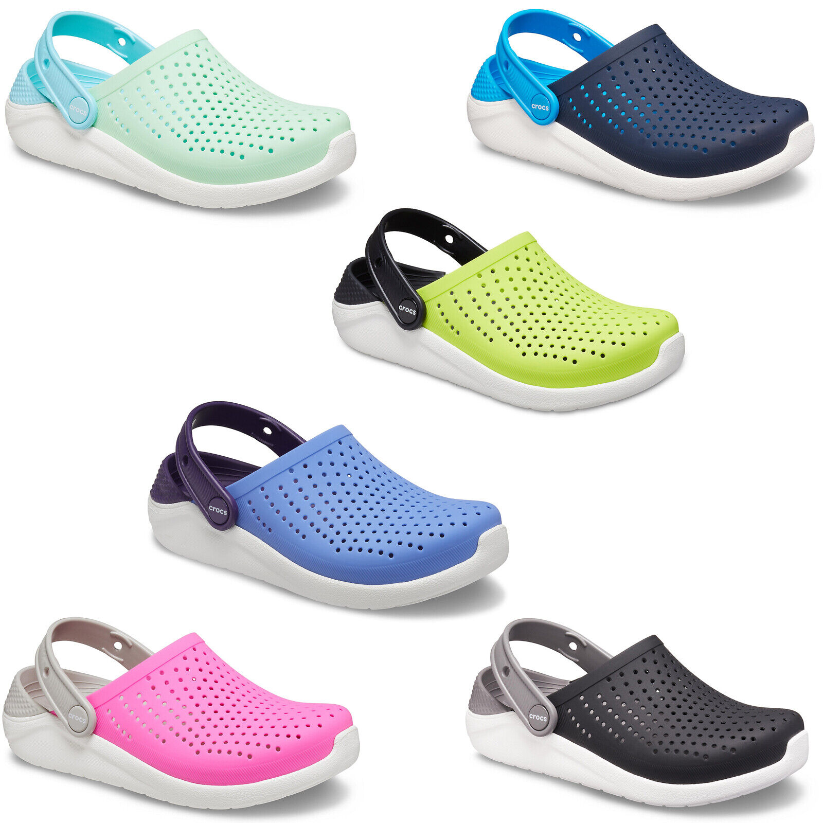 Crocs LiteRide Clogs Unisex Summer Lightweight Padded Slip On