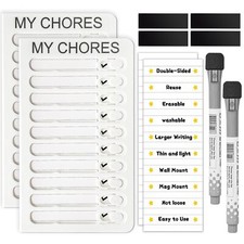 2 pack set dry erase chore chart for kids multiple kids morning routine habit...
