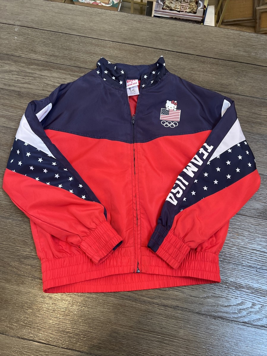 Hello Kitty x Team USA Girls Track Jacket Large 10/12 Windbreaker