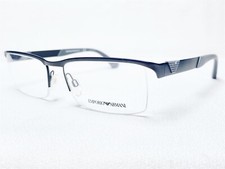 NEW Emporio Armani EA1014 3051 Mens Matte Black Half Rim Eyeglasses Frames 55/17