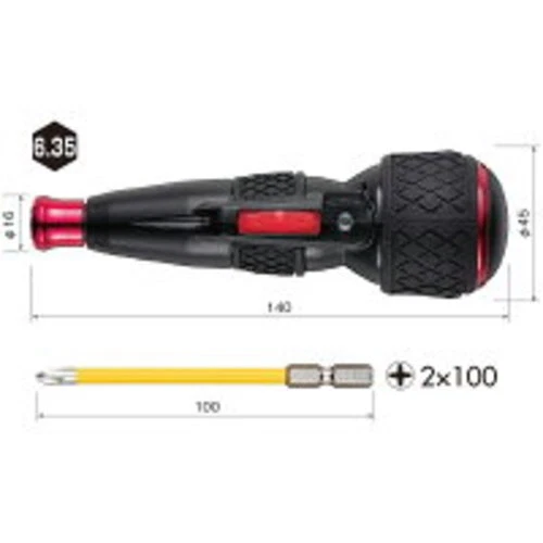 Empuñadura de bola driver eléctrico VESSEL Plus 220USB-P1 3 velocidades y par carga USB - Imagen 4 de 4