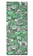 Robot Mob - Green - Ltd Edition Canvas. Cute Urban. Kidrobot. graffiti. Outsider