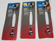 3 EKCO Melon Baller/ Food Baller #00110 White