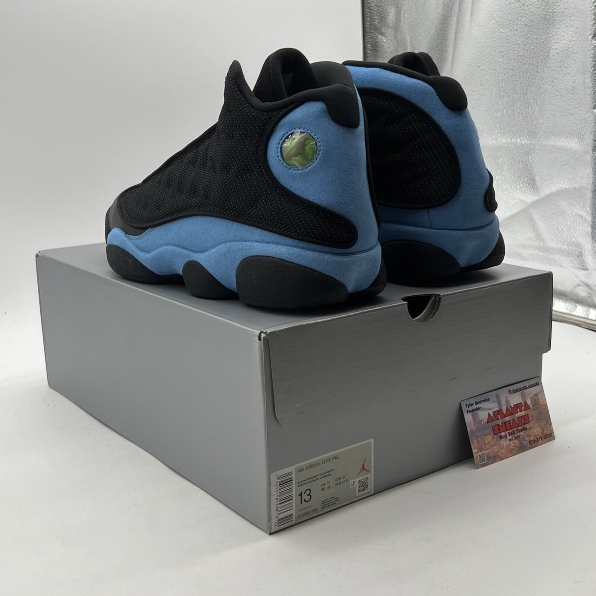 Size 13 - Jordan 13 Retro Mid Black University Blue for sale