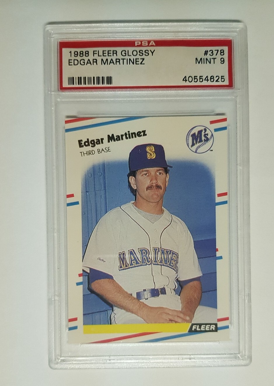 1988 Fleer Glossy #378 Edgar Martinez RC PSA 9 Mint Rookie Card