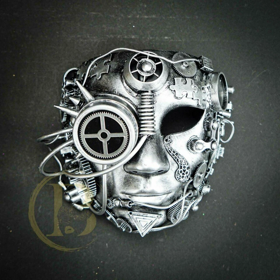 Steampunk Terminator Mask Mad Max Cosplay Halloween Costume Masquerade Ball Mask - Image 3 of 4