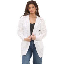 Women's Chunky Cable Knit Cardigan Long Sleeve Open Front Sweater with Pockets