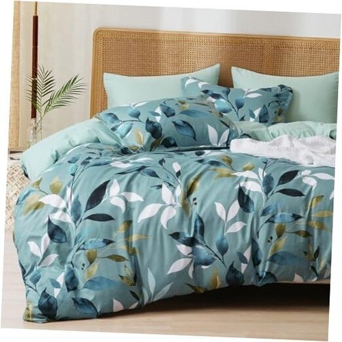 Ultra Soft Floral Duvet Cover Queen Size, Printed Bedding Set 3 Pieces, Comfy