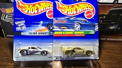 Vintage Hotwheels  Ferrari  F40 Dash 4 Cash , Ferrari 308 QuickSilver.