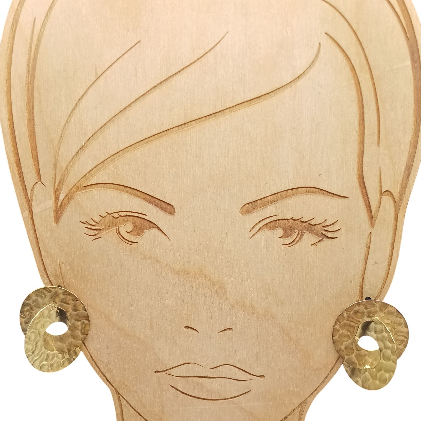 Vintage Hammered Interlocking Rings Earrings Dime… - image 1