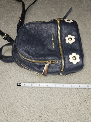 Michael Kors Navy Blue Leather Floral Rhea Backpack | eBay display picture 1