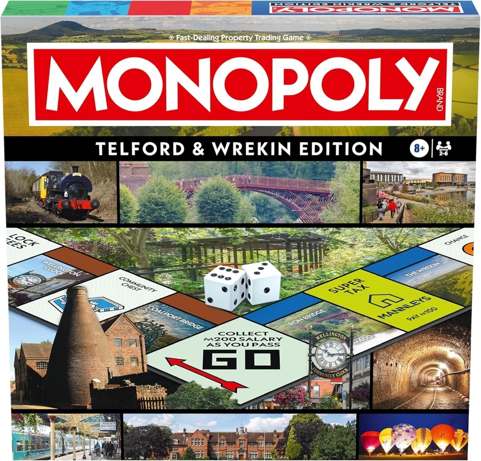 Winning Moves Telford & Wrekin Monopoly Board Game Ages 8+ 2-6 Players - Image 2 of 4
